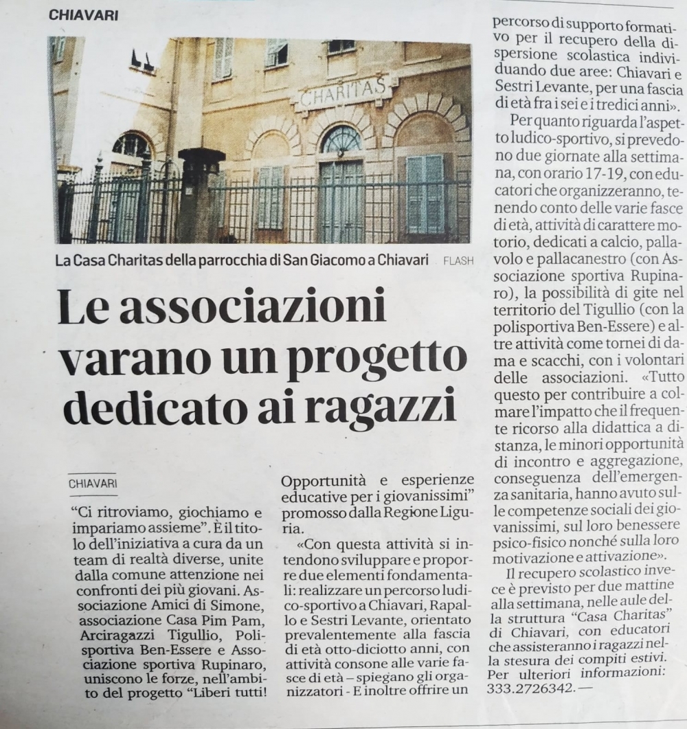Progetto Restart giovani-un patto per l'estate - Casa Pim Pam
